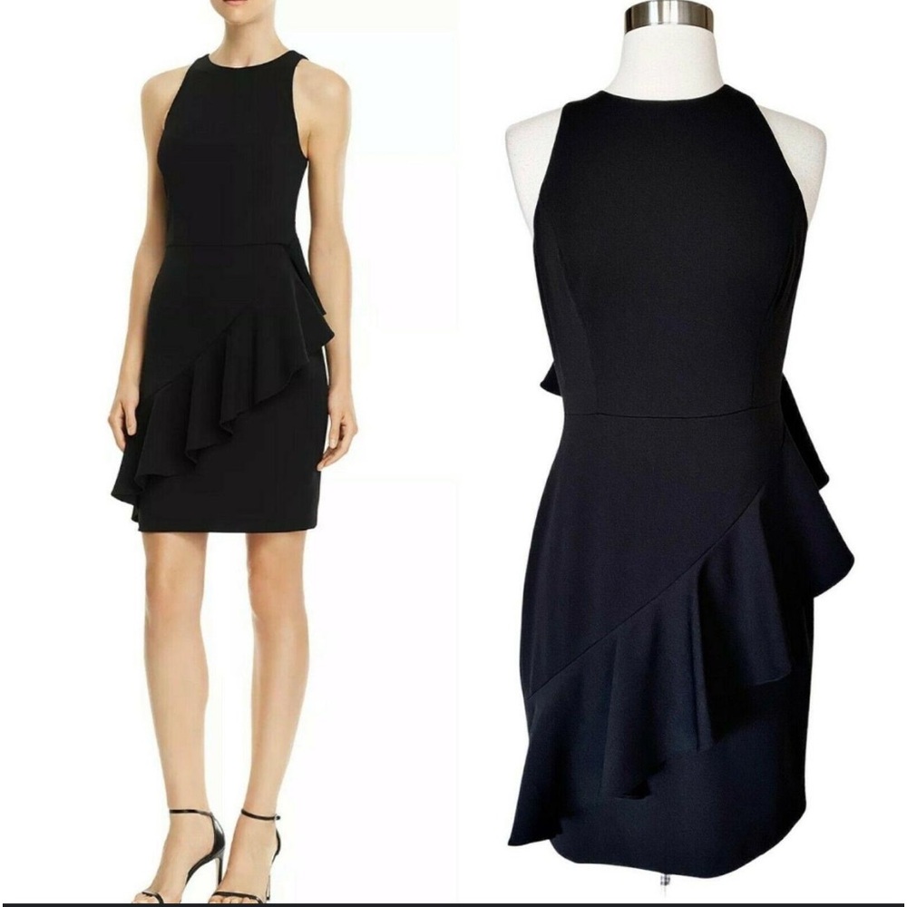 Aidan Mattox  Black Open Back Mini Dress Size 6